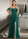 Emma A-Line Off-the-Shoulder Floor-Length Bridesmaid Dress With Split Front STAP0012802