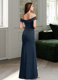 Ana A-Line Off-the-Shoulder Floor-Length Bridesmaid Dress With Ruffle STAP0012807