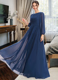 Nicole A-Line Floor-Length Bridesmaid Dress With Ruffle STAP0012816