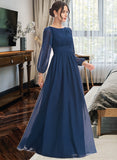 Nicole A-Line Floor-Length Bridesmaid Dress With Ruffle STAP0012816