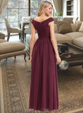 Alexa A-Line Off-the-Shoulder Floor-Length Chiffon Bridesmaid Dress With Ruffle Split Front Pockets STAP0012819