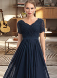 Abbigail A-Line V-neck Floor-Length Chiffon Bridesmaid Dress STAP0012821