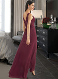 Giana A-Line V-neck Asymmetrical Bridesmaid Dress With Split Front STAP0012824