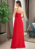 Areli A-Line One-Shoulder Floor-Length Bridesmaid Dress With Ruffle Split Front STAP0012827