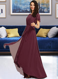 Eliza A-Line Scoop Neck Asymmetrical Bridesmaid Dress With Ruffle STAP0012831