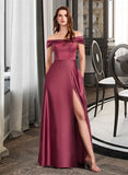 Pru A-Line Off-the-Shoulder Floor-Length Bridesmaid Dress With Split Front STAP0012845