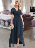 Aniyah A-LineV-neckAsymmetricalChiffonBridesmaidDressWithBow(s)#251390 STAP0012846