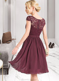 Rosalie A-Line Scoop Neck Knee-Length Chiffon Bridesmaid Dress STAP0012869