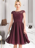 Rosalie A-Line Scoop Neck Knee-Length Chiffon Bridesmaid Dress STAP0012869