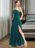 Nita A-Line One-Shoulder Floor-Length Bridesmaid Dress With Split Front Pockets STAP0012876