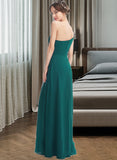 Nita A-Line One-Shoulder Floor-Length Bridesmaid Dress With Split Front Pockets STAP0012876