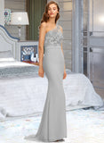 Alissa Trumpet/Mermaid One-Shoulder Sweep Train Chiffon Bridesmaid Dress STAP0012889