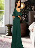 Cara A-Line Scoop Neck Floor-Length Chiffon Bridesmaid Dress STAP0012899