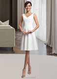 Heidy Chiffon Knee-length Bridesmaid Dress with V-Neck STAP0012911