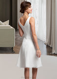 Heidy Chiffon Knee-length Bridesmaid Dress with V-Neck STAP0012911