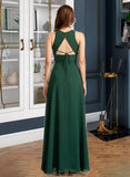 Mara A-Line High Neck Floor-Length Bridesmaid Dress With Split Front STAP0012913