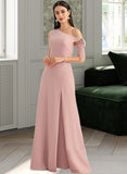 Morgan A-Line One-Shoulder Floor-Length Bridesmaid Dress With Bow(s) STAP0012914