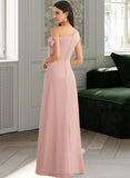 Morgan A-Line One-Shoulder Floor-Length Bridesmaid Dress With Bow(s) STAP0012914