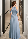 Mariela A-Line High Neck Floor-Length Bridesmaid Dress STAP0012919