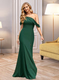 Breanna Trumpet/Mermaid One-Shoulder Floor-Length Bridesmaid Dress With Split Front STAP0012921