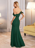 Breanna Trumpet/Mermaid One-Shoulder Floor-Length Bridesmaid Dress With Split Front STAP0012921