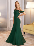 Breanna Trumpet/Mermaid One-Shoulder Floor-Length Bridesmaid Dress With Split Front STAP0012921