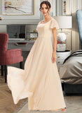 Mira A-Line Square Neckline Floor-Length Bridesmaid Dress With Cascading Ruffles STAP0012928