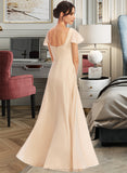 Mira A-Line Square Neckline Floor-Length Bridesmaid Dress With Cascading Ruffles STAP0012928