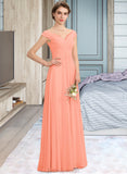 Natalee A-Line Off-the-Shoulder Floor-Length Chiffon Bridesmaid Dress With Ruffle Lace STAP0012941