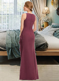 Jazlyn A-Line Scoop Neck Floor-Length Chiffon Bridesmaid Dress With Split Front Cascading Ruffles STAP0012947