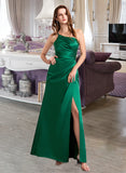 Raina A-Line One-Shoulder Floor-Length Bridesmaid Dress With Split Front STAP0012951