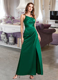 Raina A-Line One-Shoulder Floor-Length Bridesmaid Dress With Split Front STAP0012951