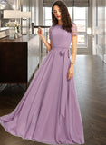 Shyla A-Line Scoop Neck Floor-Length Bridesmaid Dress STAP0012952