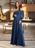 Sophia A-Line Off-the-Shoulder Floor-Length Bridesmaid Dress With Split Front STAP0012956