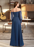 Sophia A-Line Off-the-Shoulder Floor-Length Bridesmaid Dress With Split Front STAP0012956