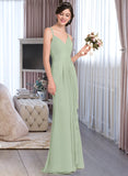 Persis A-line Sweetheart Floor-Length Chiffon Bridesmaid Dress With Cascading Ruffles STAP0012957