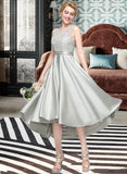 Aylin A-Line Scoop Neck Asymmetrical Satin Bridesmaid Dress STAP0012965