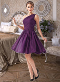 Skye Chiffon One-shoulder Knee-length Bridesmaid Dress STAP0012967