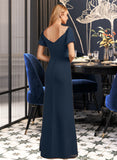 Beatrice Sheath/Column V-neck Floor-Length Bridesmaid Dress With Split Front STAP0012976