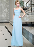 Kaydence A-Line Cowl Neck Floor-Length Chiffon Bridesmaid Dress With Ruffle STAP0012981