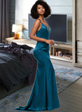 Cailyn Trumpet/Mermaid V-neck Sweep Train Bridesmaid Dress STAP0012993