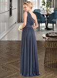 Erika A-line One Shoulder Asymmetrical Chiffon Bridesmaid Dress With Cascading Ruffles STAP0012998