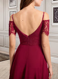 Krista A-Line V-neck Floor-Length Bridesmaid Dress STAP0013000