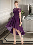 Hedda A-Line Scoop Neck Asymmetrical Chiffon Bridesmaid Dress STAP0013003