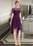 Hedda A-Line Scoop Neck Asymmetrical Chiffon Bridesmaid Dress STAP0013003