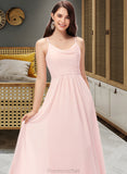 Gertrude A-Line Cowl Neck Floor-Length Chiffon Bridesmaid Dress STAP0013005