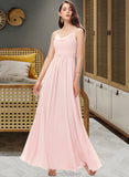 Gertrude A-Line Cowl Neck Floor-Length Chiffon Bridesmaid Dress STAP0013005