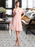 Jaidyn Empire Sweetheart Knee-Length Chiffon Bridesmaid Dress With Cascading Ruffles STAP0013009