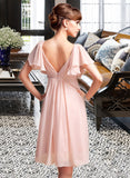 Jaidyn Empire Sweetheart Knee-Length Chiffon Bridesmaid Dress With Cascading Ruffles STAP0013009