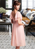 Jaidyn Empire Sweetheart Knee-Length Chiffon Bridesmaid Dress With Cascading Ruffles STAP0013009